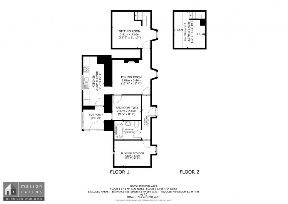 Floorplan for Bridgend of Glenlivet, Glenlivet