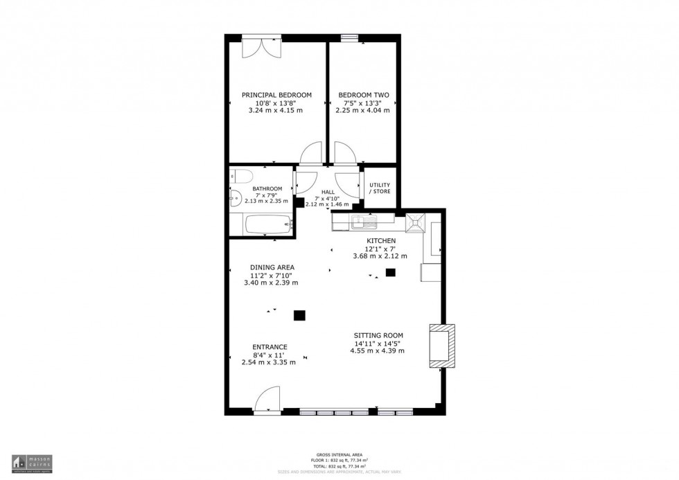 Floorplan for Woodside Avenue, Grantown on Spey