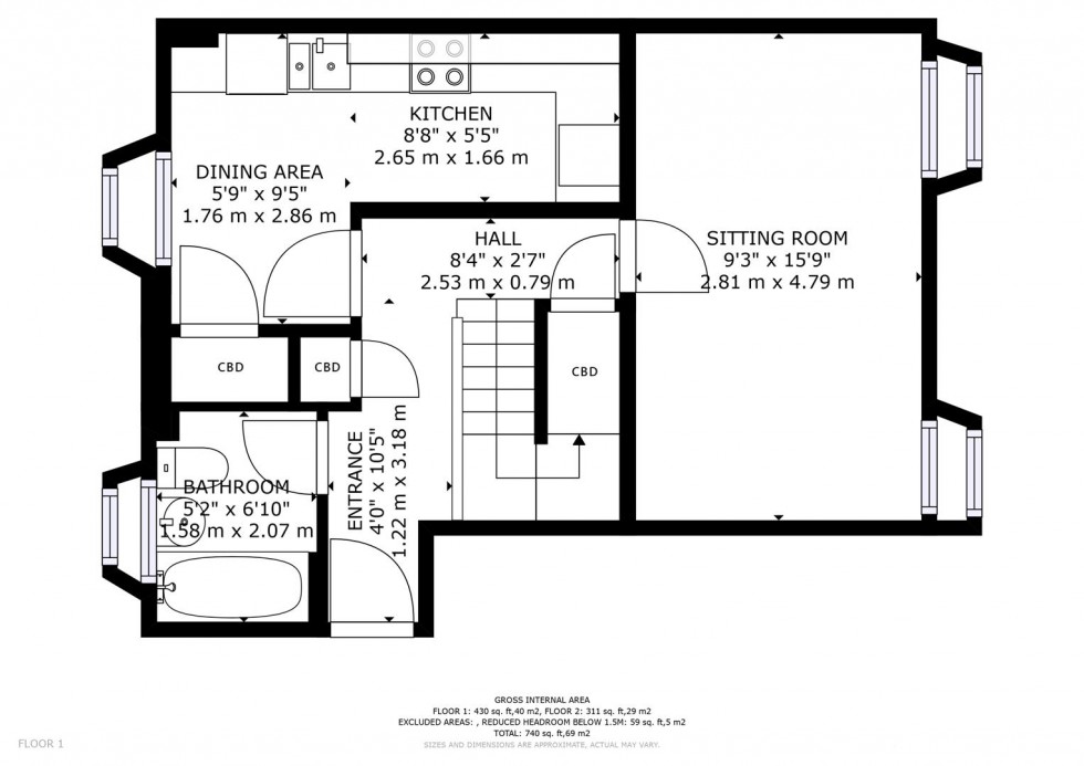 Floorplan for 11 Inverallan Court, The Square,  Grantown on Spey